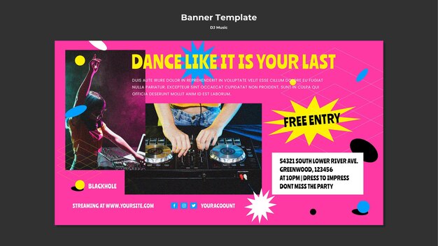 Dj music banner template