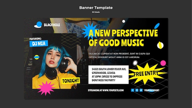 Dj music banner template