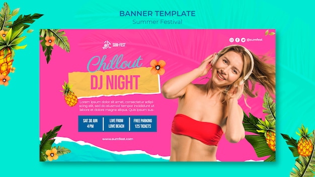 Dj night banner template