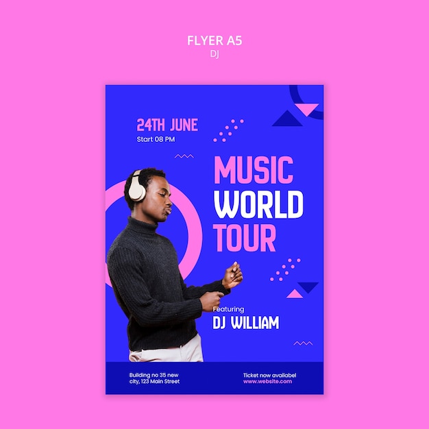 Free PSD dj party template design