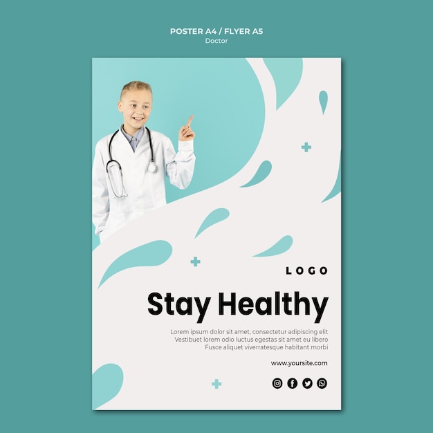 Free PSD doctor poster template