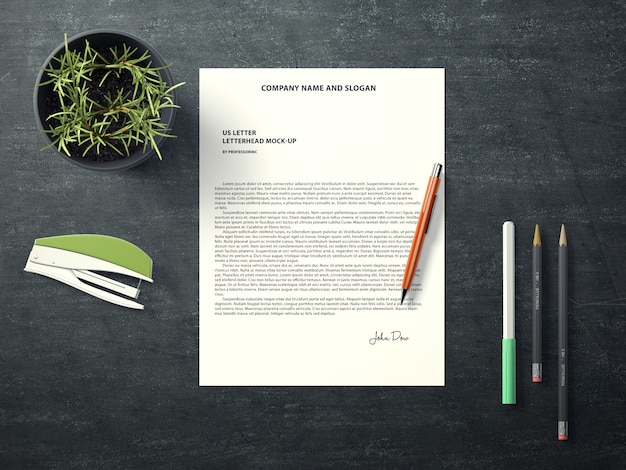 Free PSD document mock up