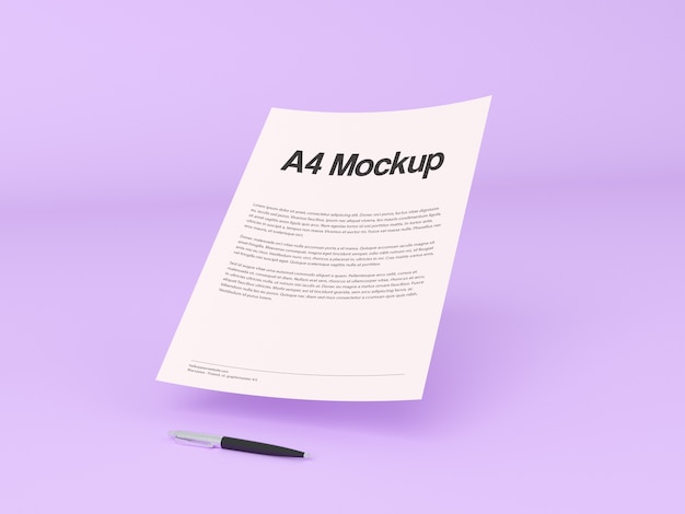 Document on purple background mock up