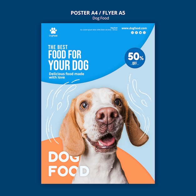 Dog food poster/flyer template