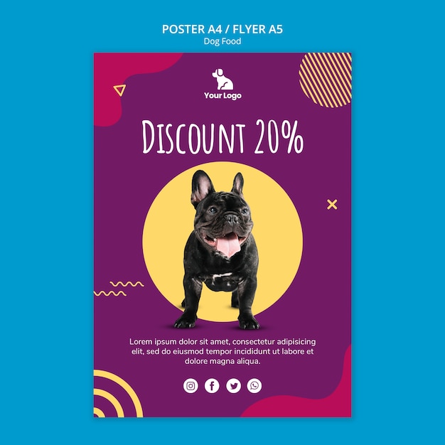 Free PSD dog food poster template