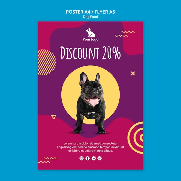 Free PSD dog food template flyer