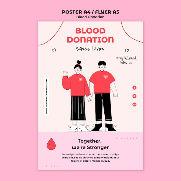 Donate blood awareness poster template