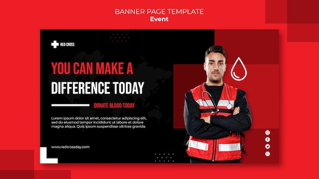 Donate blood banner template