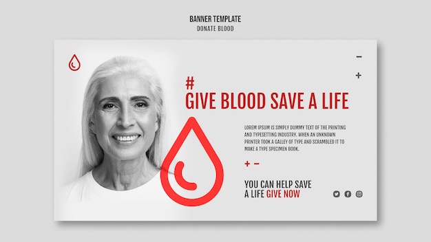 Free PSD donate blood campaign banner style