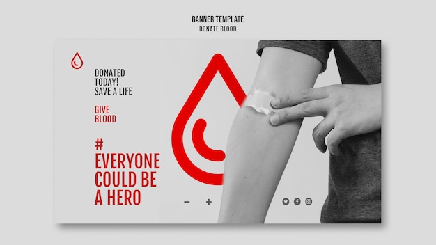 Donate blood campaign horizontal banner