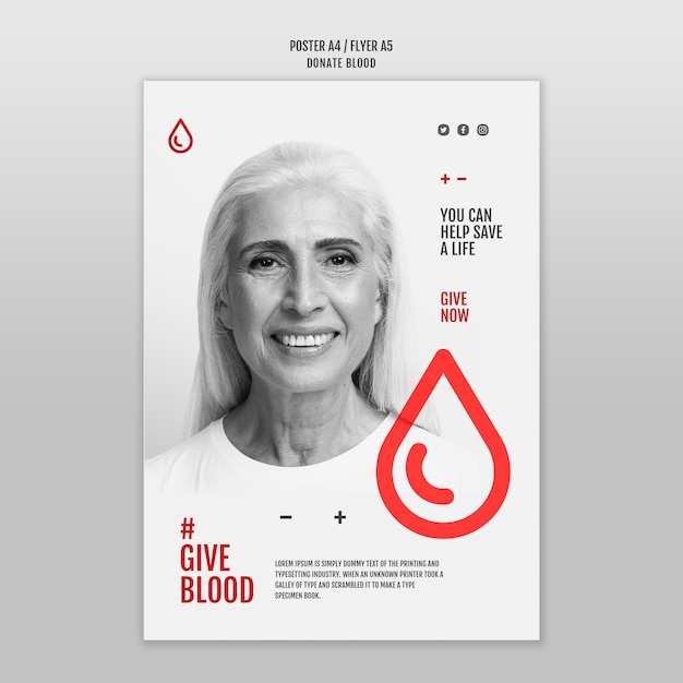 Donate blood flyer template style