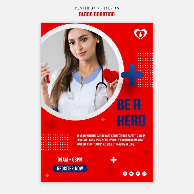 Donate blood flyer template