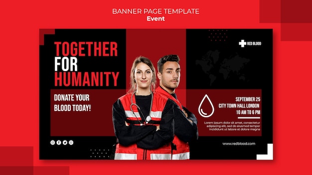 Donate blood horizontal banner