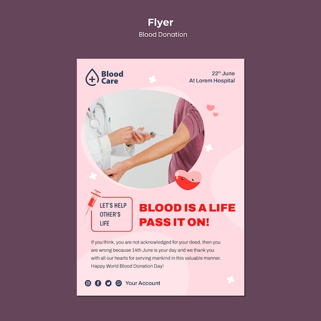 Donating blood act flyer template