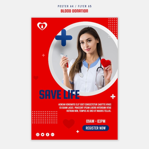 Donating blood poster template