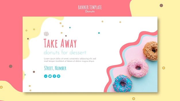 Donut concept banner template