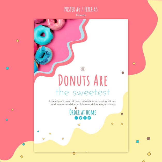 Donut concept flyer template