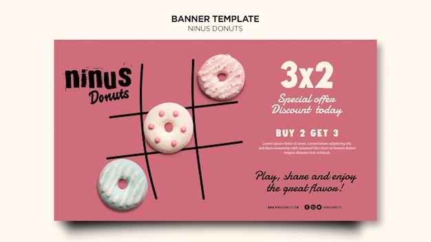 Free PSD donuts concept banner template