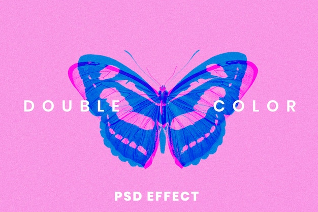 Free PSD double color abstract exposure psd effect easy-to-use in anaglyph 3d tone remixed media