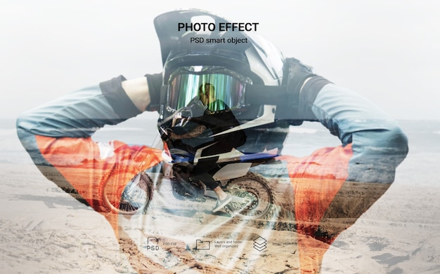 Free PSD double exposure photo effect