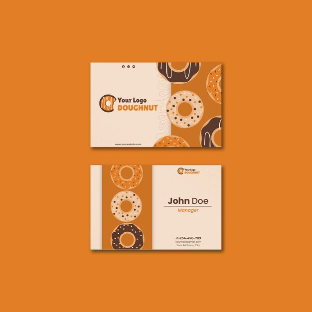 Doughnut shop business card template