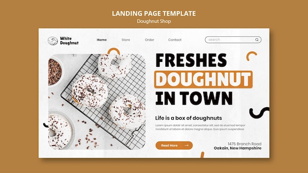 Free PSD doughnut shop landing page template