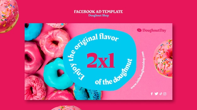 Free PSD doughnut shop social media promo template