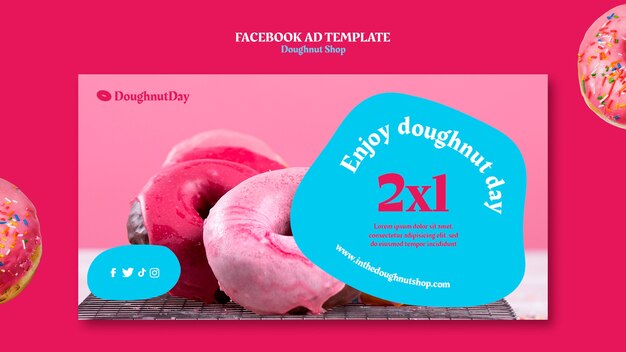 Free PSD doughnut shop social media promo template