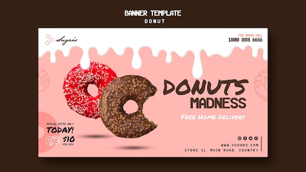 Doughnuts madness banner template