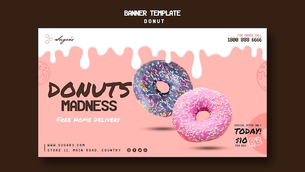 Doughnuts madness web banner template