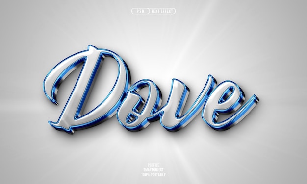 Free PSD dove 3d editable text effect