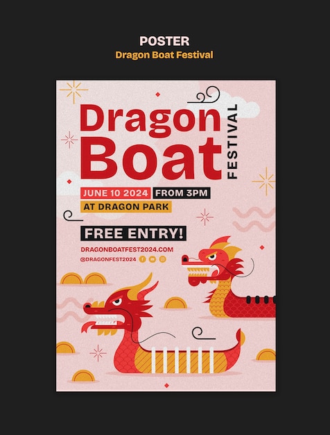 Free PSD dragon boat festival template design