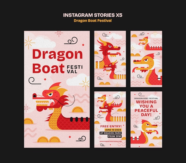 Free PSD dragon boat festival template design