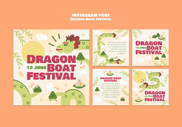 Free PSD dragon boat festival template design