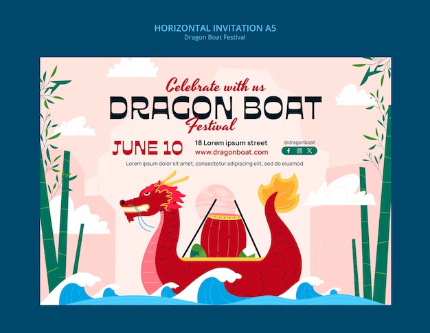 Free PSD dragon boat festival template design