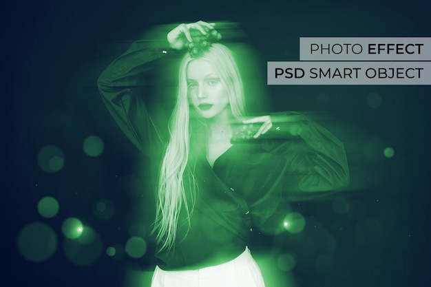 Free PSD dreamy motion blur photo effect