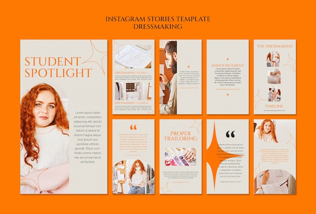 Free PSD dressmaking instagram stories template