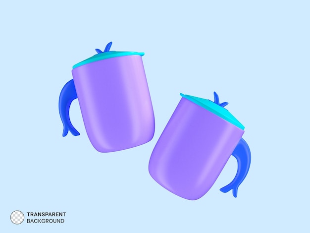 Drink mug icon isolated 3d render illustration