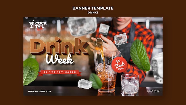 Drink week  horizontal banner