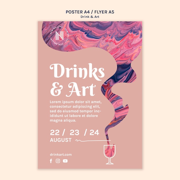 Free PSD drinks & art poster