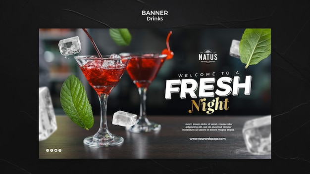 Drinks concept banner template