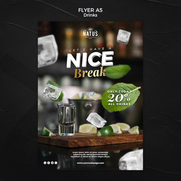 Drinks concept flyer template