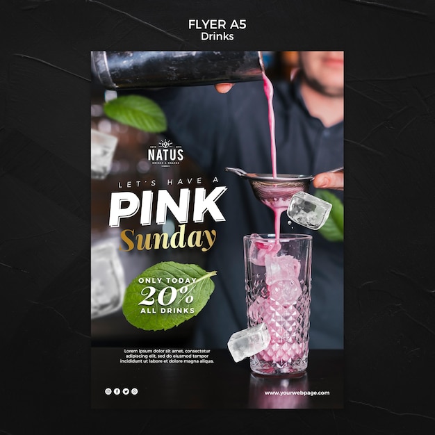 Free PSD drinks concept flyer template