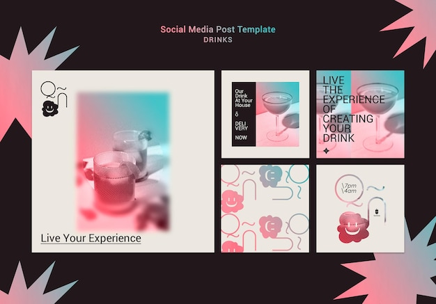 Free PSD drinks social media post template