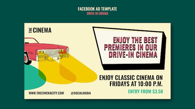 Free PSD drive in cinema facebook template