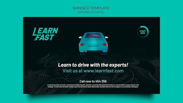 Free PSD driving school banner template