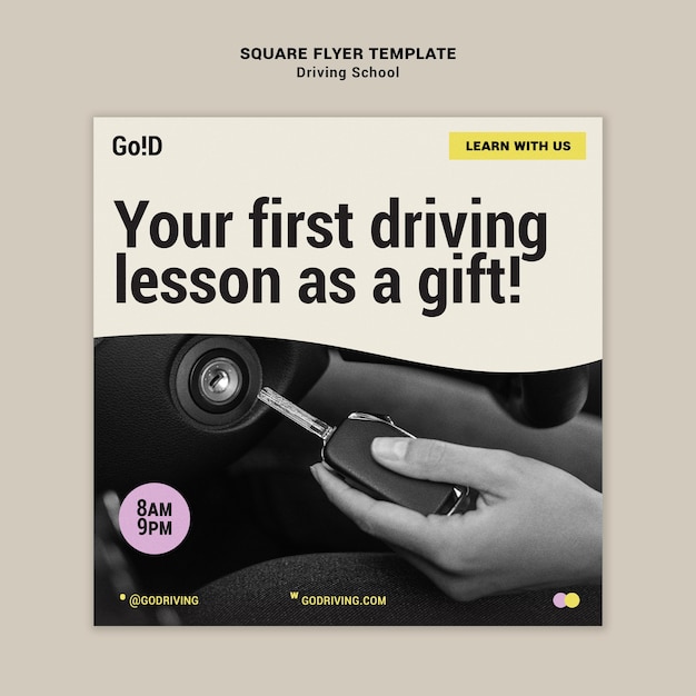 Free PSD driving school flyer design template