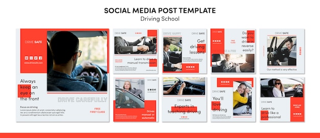 Driving school social media post template