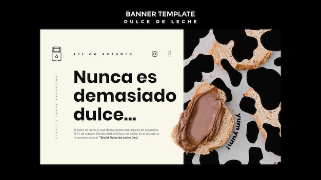 Free PSD dulce de leche concept banner template