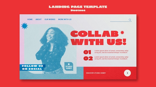 Duotone business landing page template